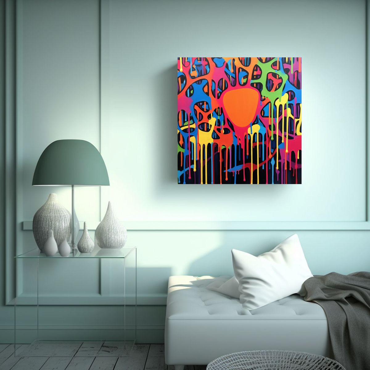 GENERICO - Pintura Lienzo Patrón Intenso Hecha A Mano 70x70 Cm