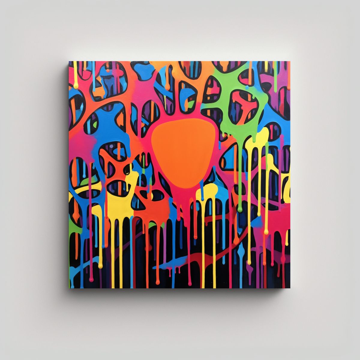 GENERICO - Pintura Lienzo Patrón Intenso Hecha A Mano 60x60 Cm