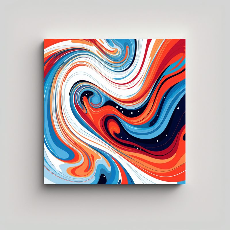 GENERICO - Pintura Lienzo Efecto Visual Abstracto Líneas 80x80 Cm