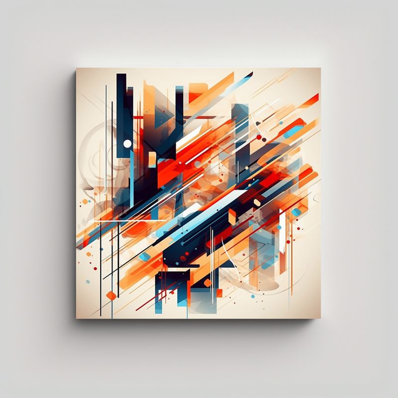 GENERICO - Lienzo Minimalista Con Tonos Abstractos Y Líneas 80x80 Cm