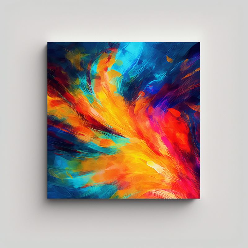GENERICO - Tela Patron Intensa Habitación Lobo Abstracción 80x80 Cm