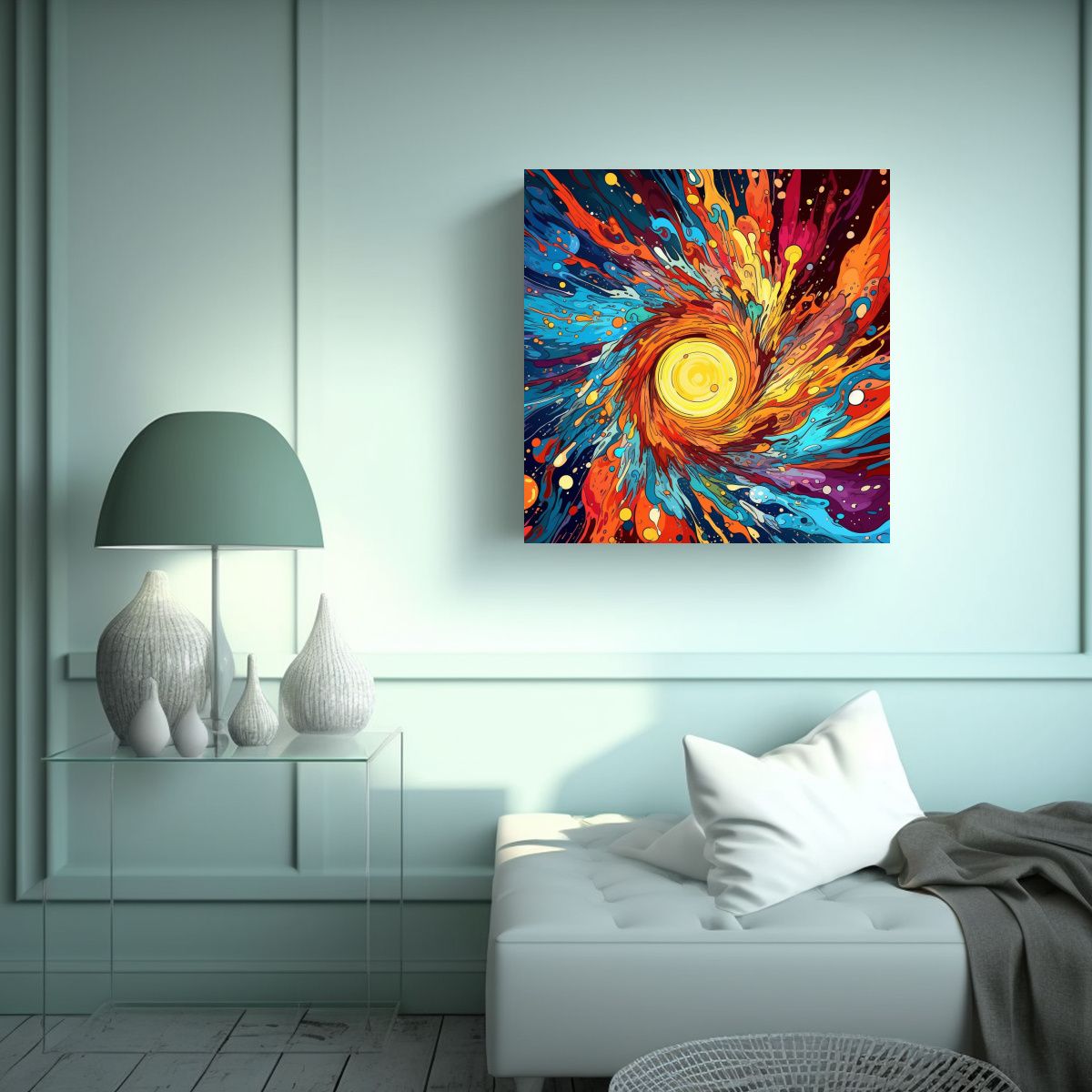 GENERICO - Cuadro Vibrante Explosión Psicodélica Universo 60x60 Cm