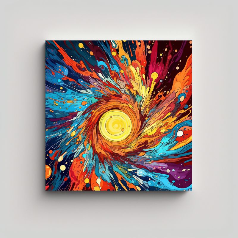 GENERICO - Cuadro Vibrante Explosión Psicodélica Universo 50x50 Cm