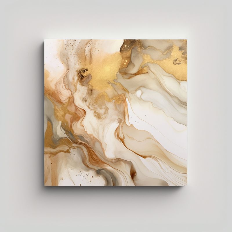 GENERICO - Cuadro Modernos Profundidad Beige Aquarell Con 60x60 Cm
