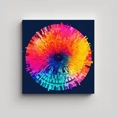 GENERICO - Cuadro Baño Circulo Con Color Degrade Radial Y 50x50 Cm