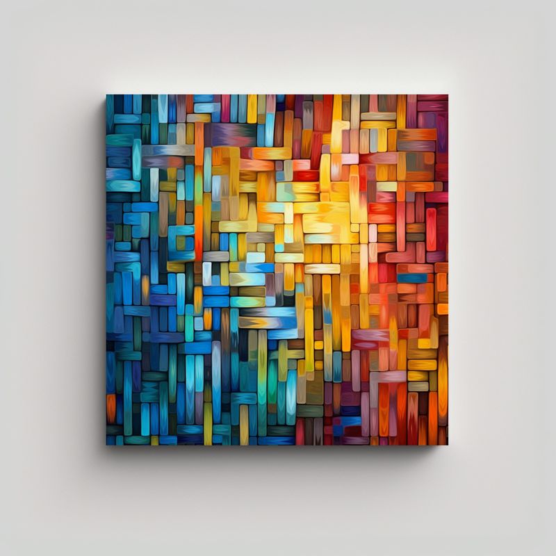 GENERICO - Cuadro Alegre Y Colorido De Patrón Intenso Y 70x70 Cm