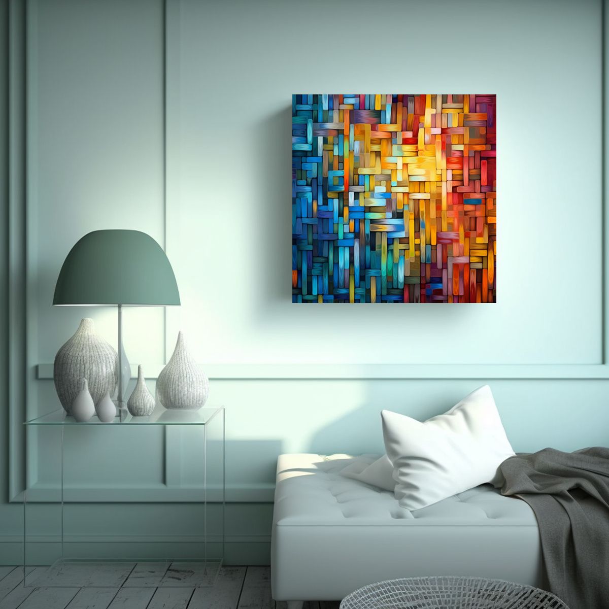 GENERICO - Cuadro Alegre Y Colorido De Patrón Intenso Y 70x70 Cm