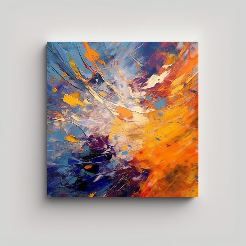 GENERICO - Cuadro Abstracto De Impresionismo Moderno 70x70 Cm