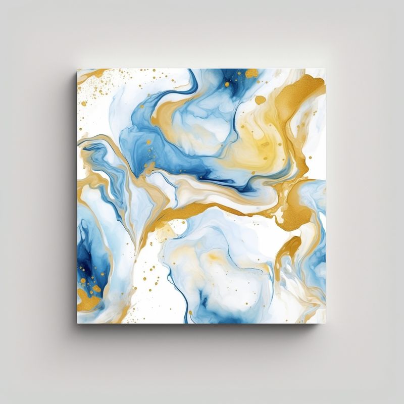 GENERICO - Pintura Abstracta De Arte Fluido De Lujo En 80x80 Cm