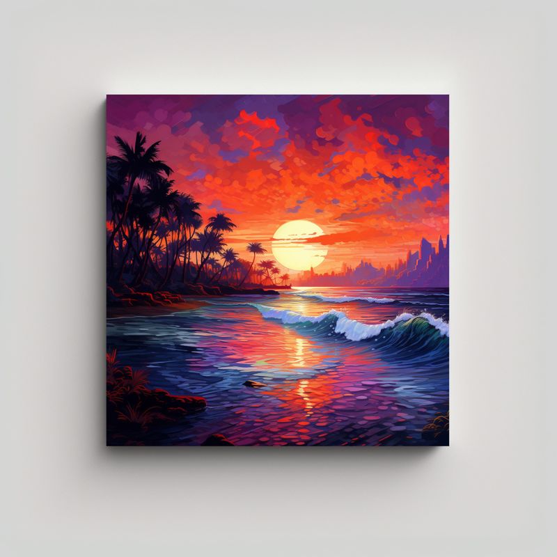 GENERICO - Expresión Simétrica En Madera: Vibrante 50x50 Cm