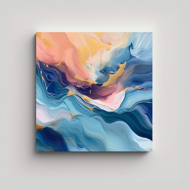 GENERICO - Arte Serenidad Profunda: Líneas Y Composición 70x70 Cm