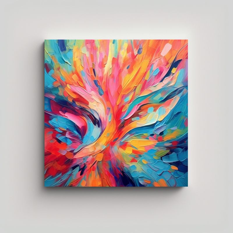 GENERICO - Pintura Abstracta Colorida Para Decoración 80x80 Cm