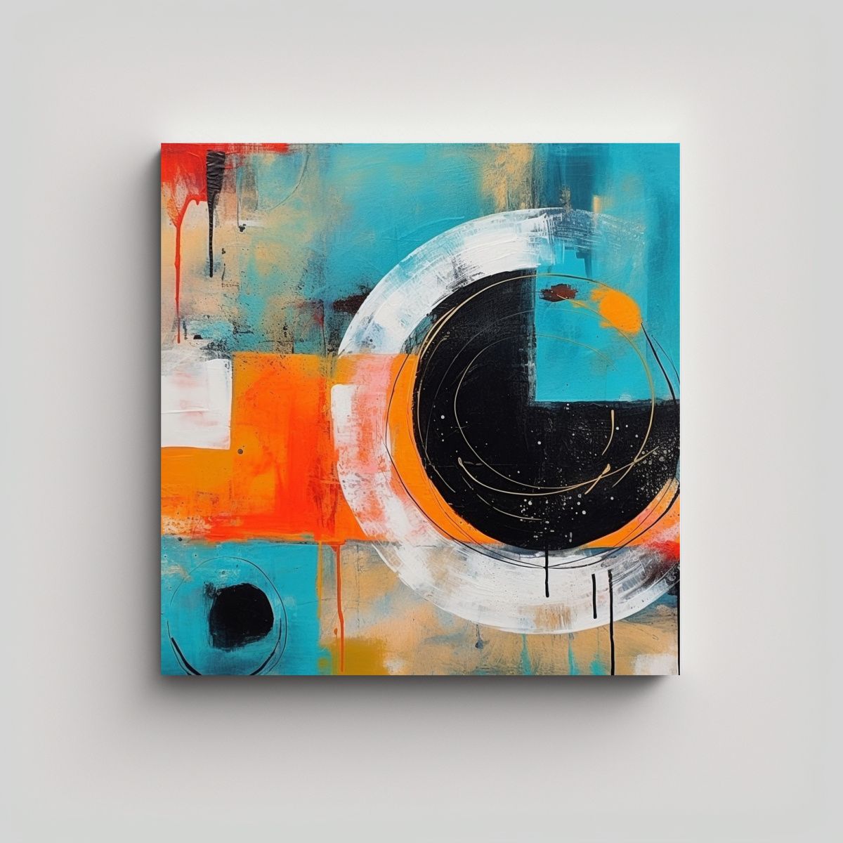 GENERICO - Pintura Abstracta Contemporánea Simple Y 70x70 Cm