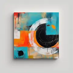 GENERICO - Pintura Abstracta Contemporánea Simple Y 70x70 Cm