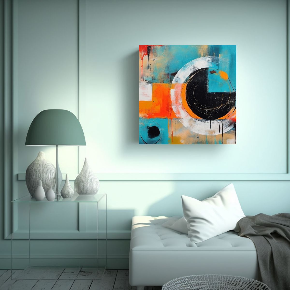 GENERICO - Pintura Abstracta Contemporánea Simple Y 70x70 Cm