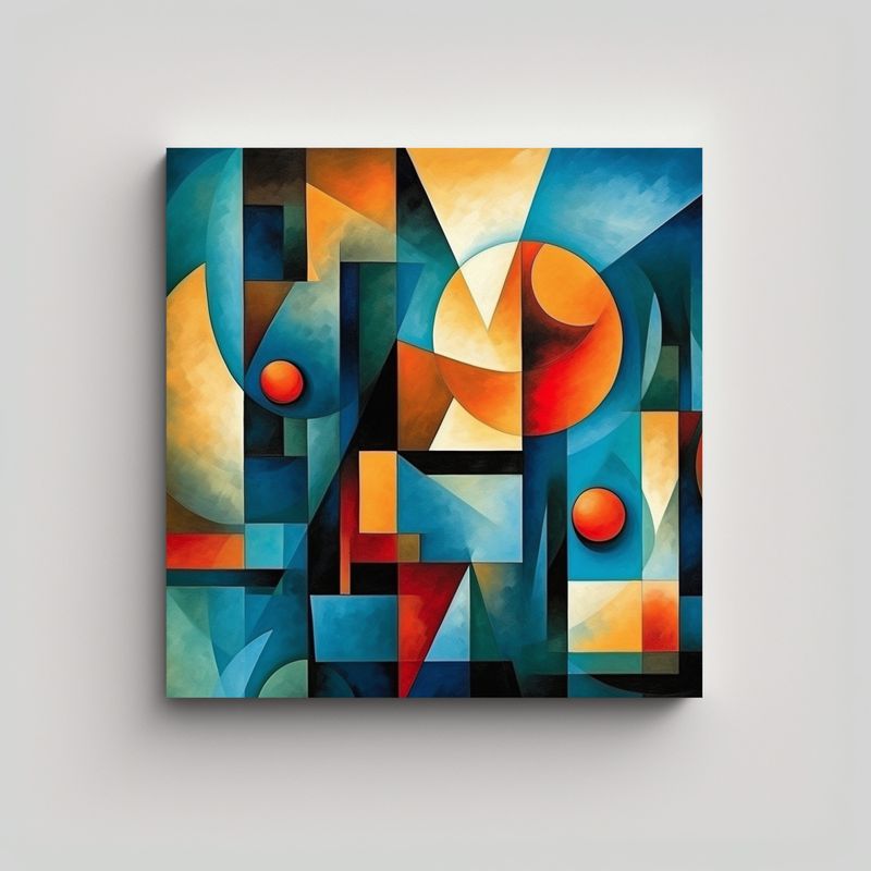 GENERICO - Cuadro Exclusivo De Lienzo Creativo Neocubista 50x50 Cm