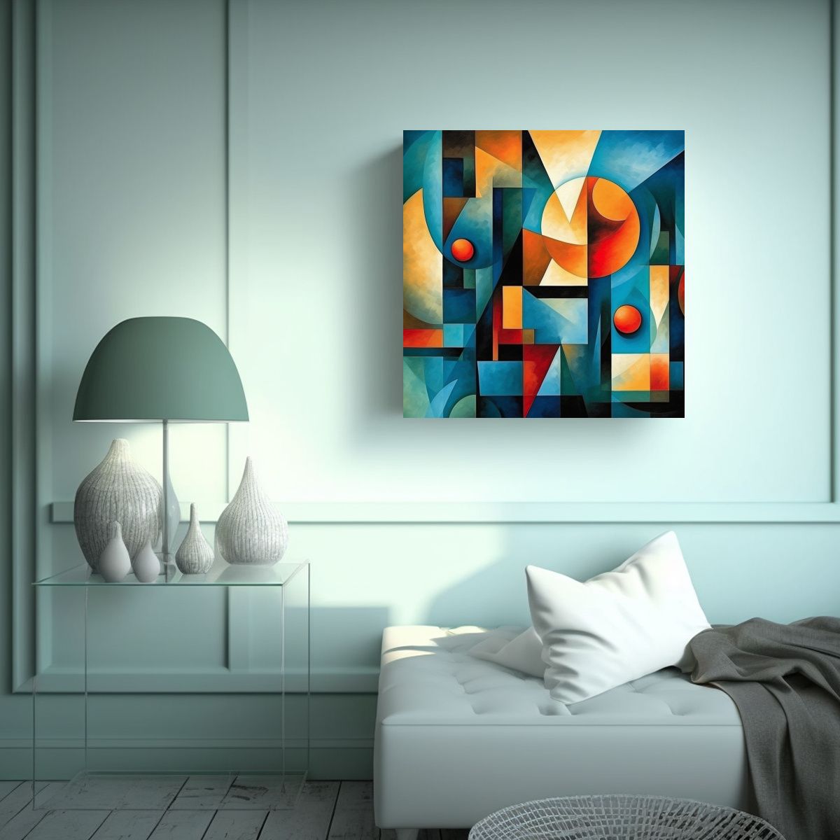 GENERICO - Cuadro Exclusivo De Lienzo Creativo Neocubista 70x70 Cm