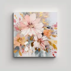 GENERICO - Obra Maestra De Acuarela Flores Rosadas En Un 50x50 Cm