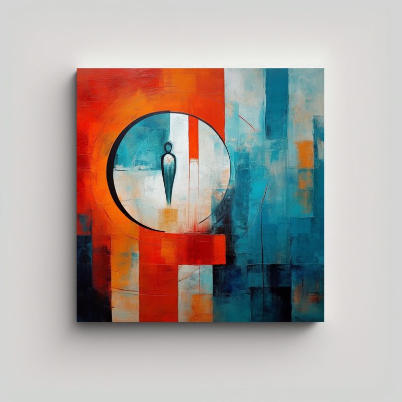 GENERICO - Cuadro Abstracto Armonía De Colores Tema: 80x80 Cm