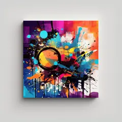 GENERICO - Cuadro Patron Intenso Para Sala Elementos De 70x70 Cm