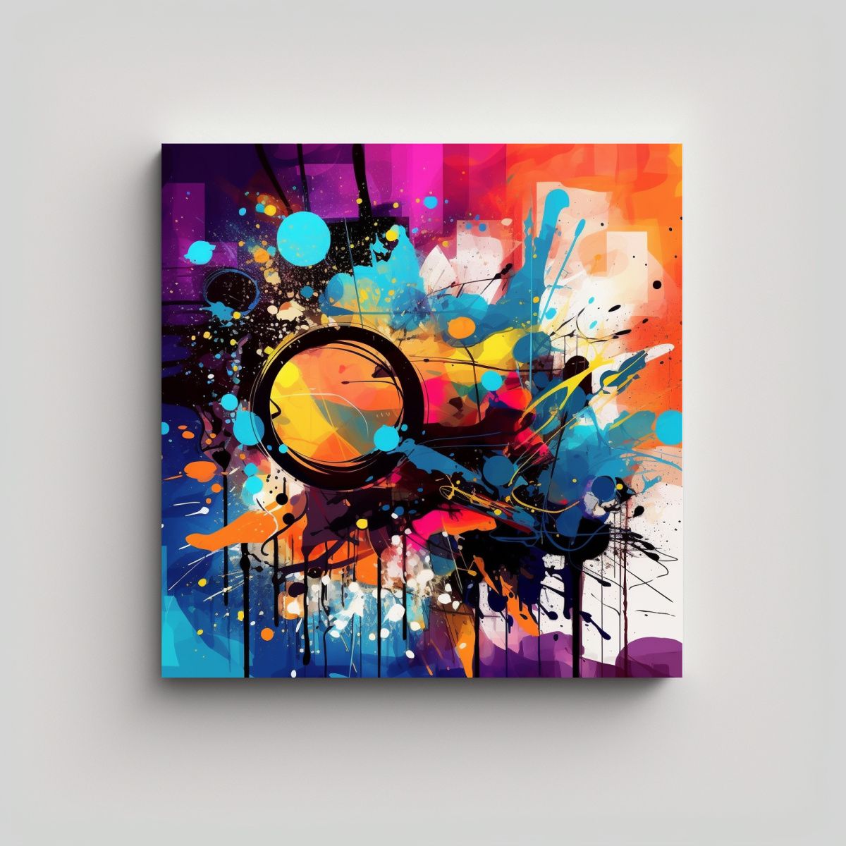 GENERICO - Cuadro Patron Intenso Para Sala Elementos De 80x80 Cm