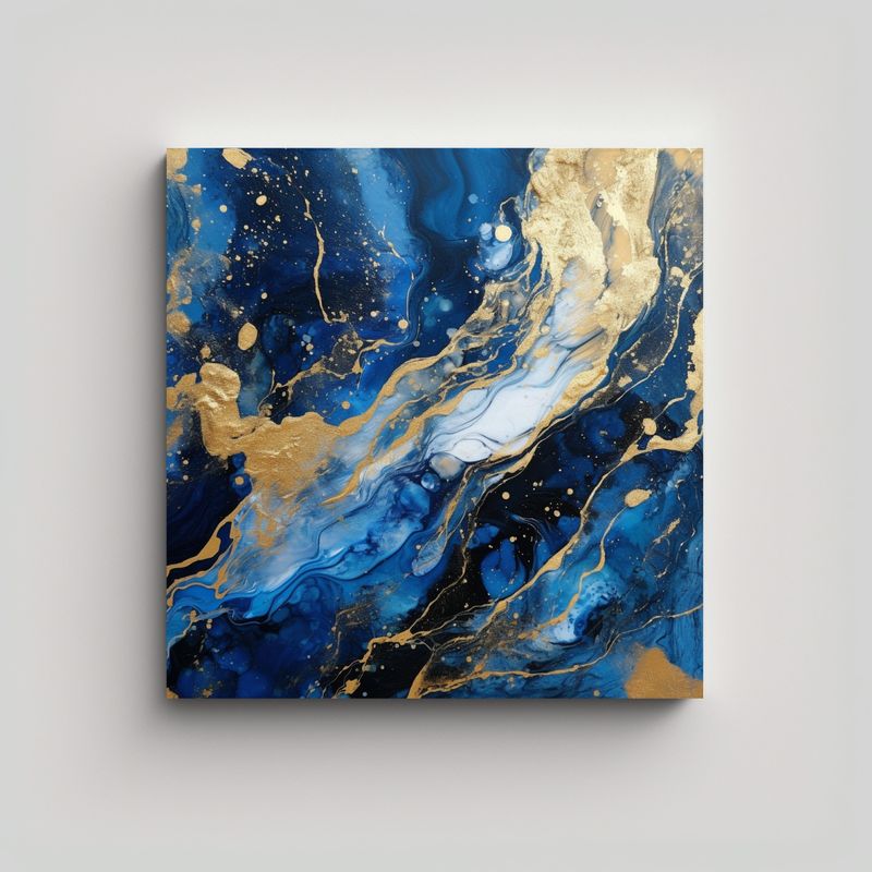 GENERICO - Pintura Abstracta En Bastidor: Estilo Moderno Y 70x70 Cm