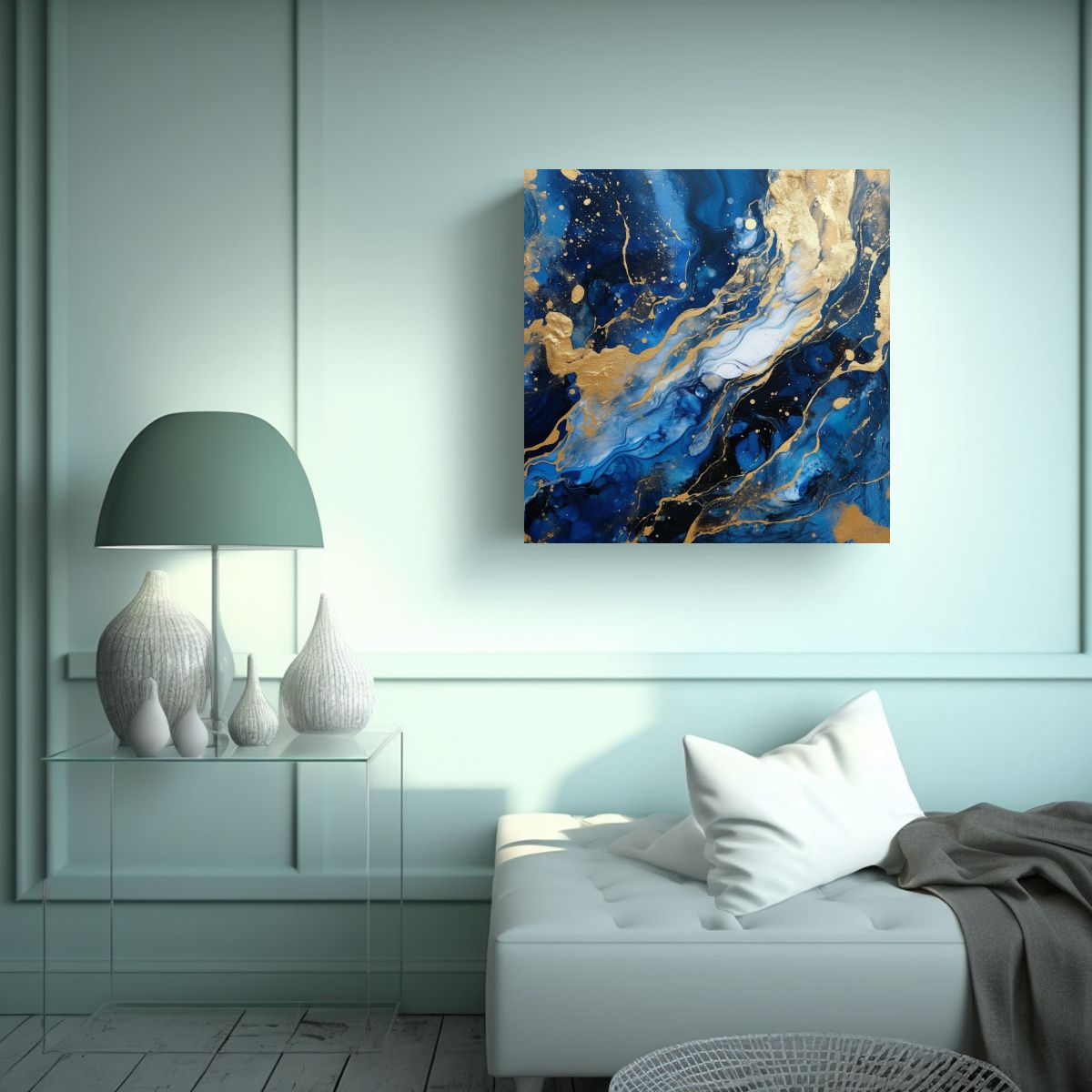GENERICO - Pintura Abstracta En Bastidor: Estilo Moderno Y 50x50 Cm