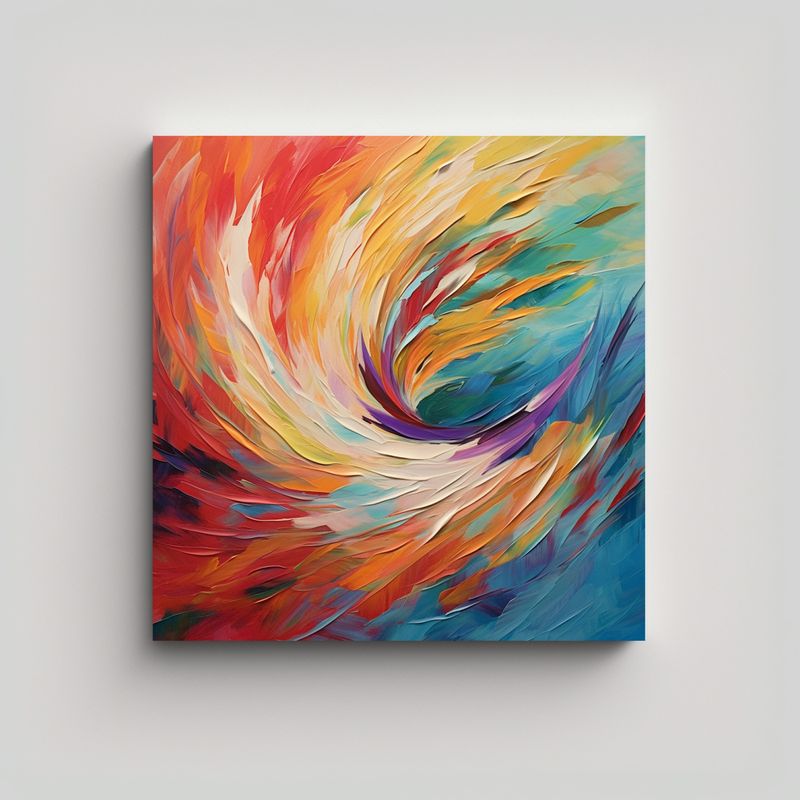 GENERICO - Cuadro Abstracto De Arte En Bastidor De Madera: 60x60 Cm