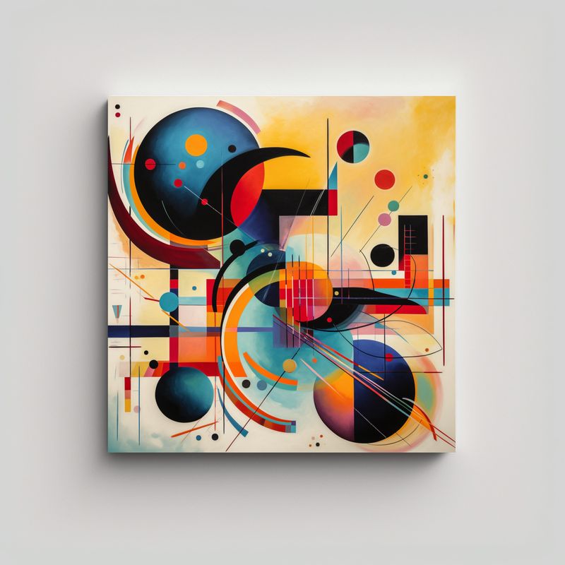 GENERICO - Pintura Decorativa Estilo Kandinsky: Arte 50x50 Cm