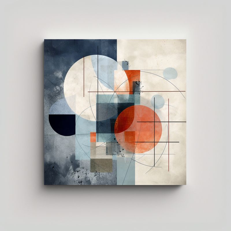 GENERICO - Cuadro Abstracto Vintage Con Textura Minimalista 80x80 Cm