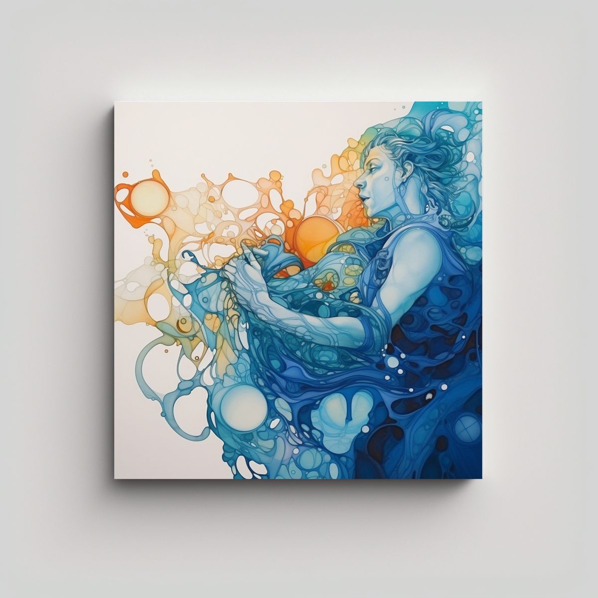 GENERICO - Cuadro De Decoración Forma Belleza Acuario Con 50x50 Cm