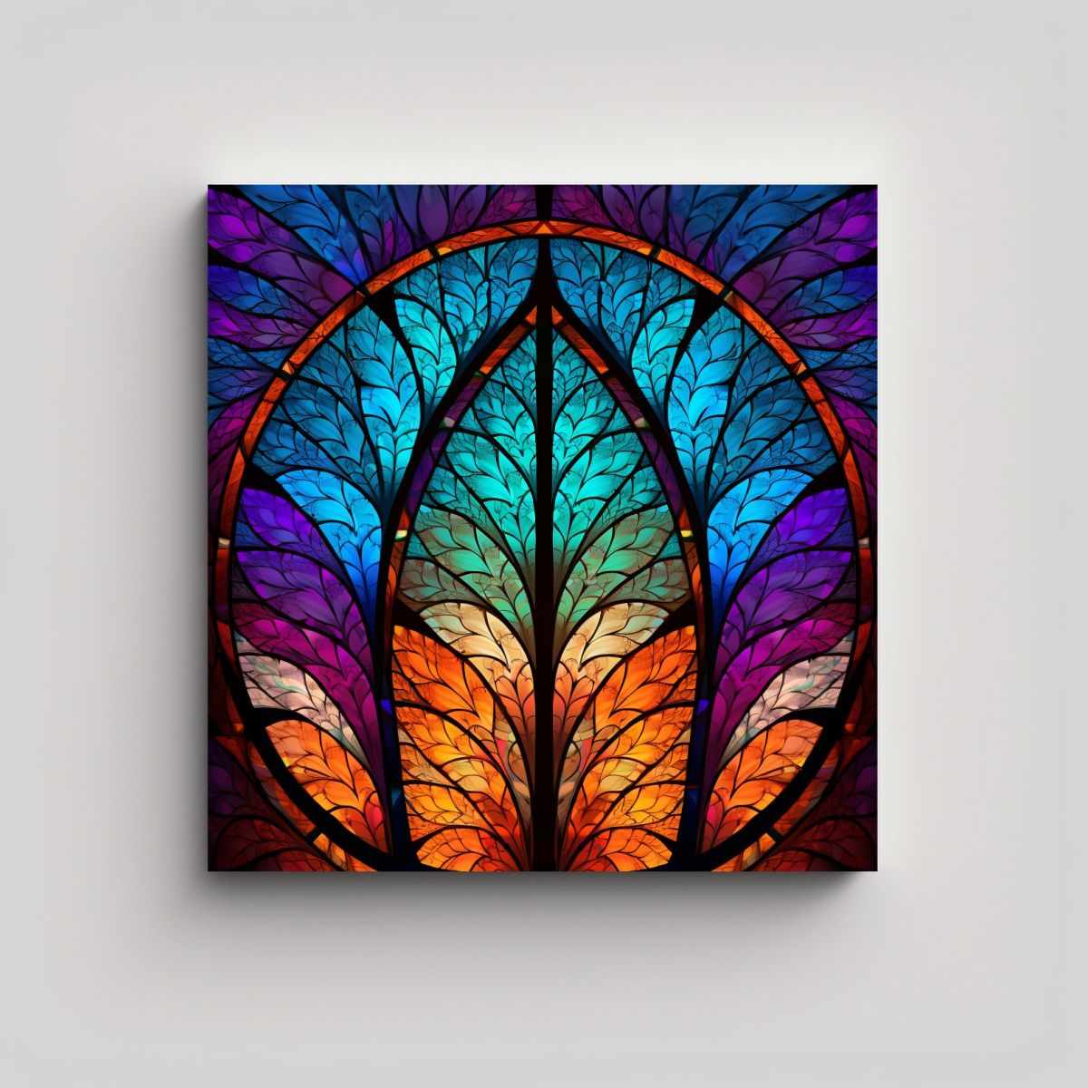 GENERICO - Lienzo Dibujo Vitalidad Kryptik Fractal Vidriera 50x50 Cm