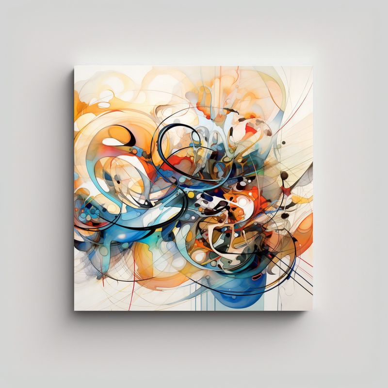 GENERICO - Pintura Abstracta Sala: Composición De 60x60 Cm