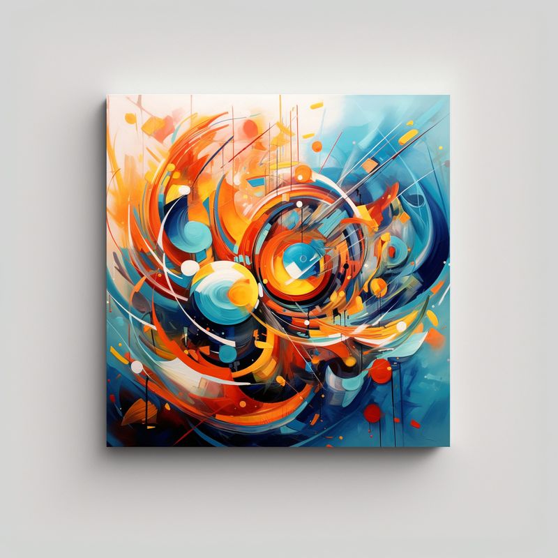 GENERICO - Pinturas Abstractas Coloridas De Arte Imagen 90x90 Cm