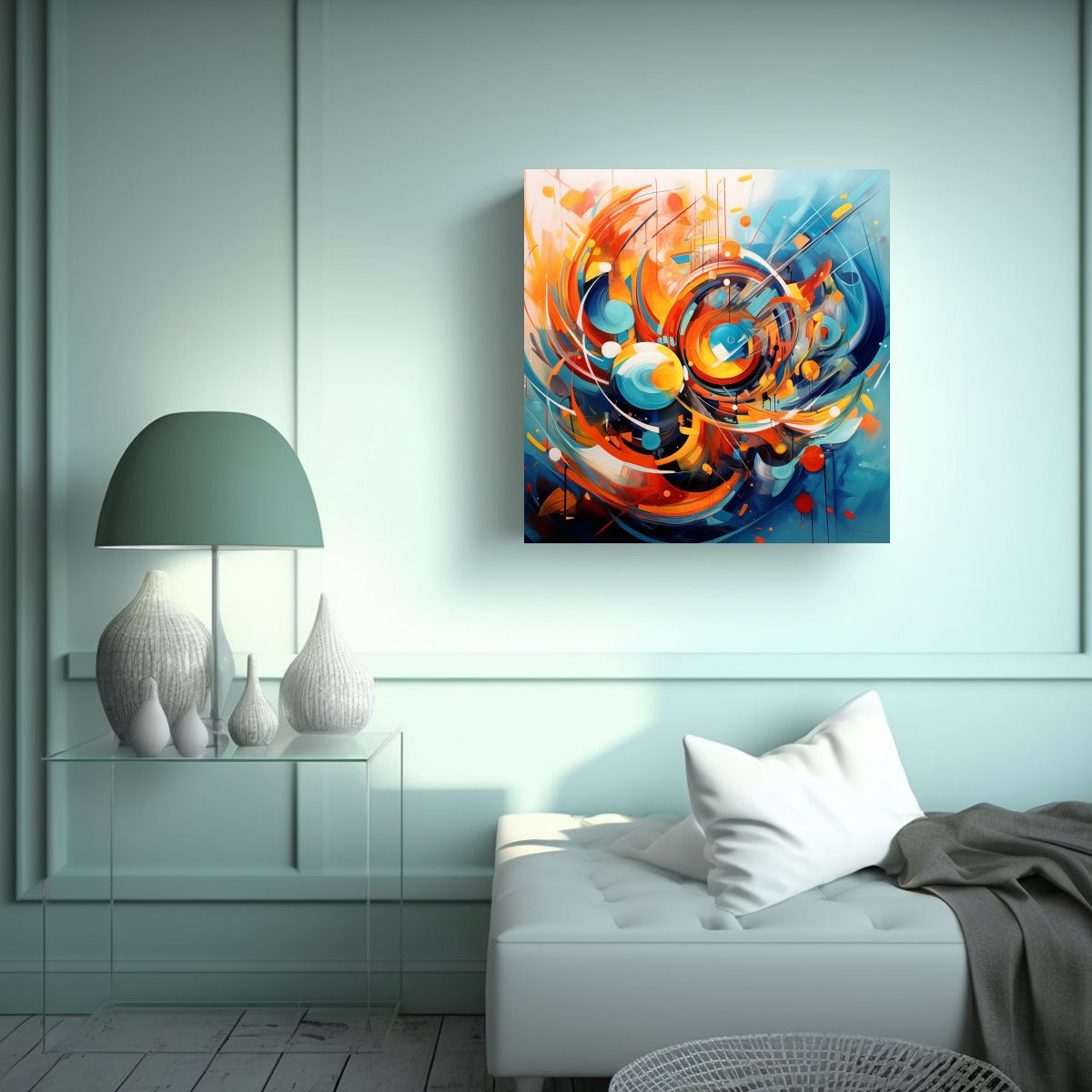 GENERICO - Pinturas Abstractas Coloridas De Arte Imagen 70x70 Cm