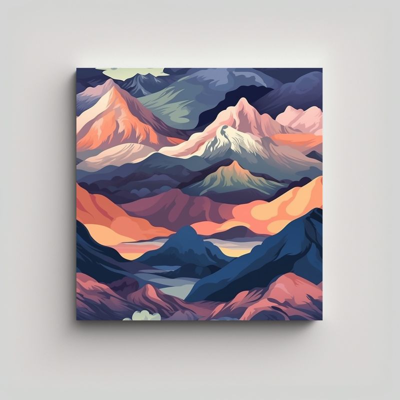 GENERICO - Pinturas De Paisajes Montañeses Exclusivos Y 90x90 Cm
