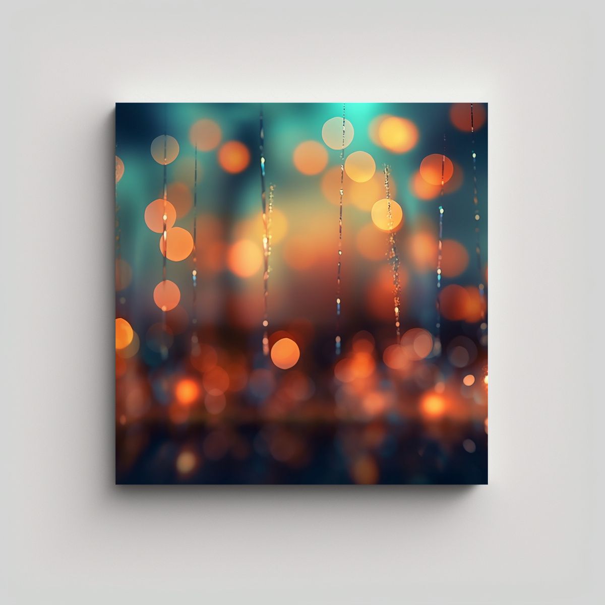 GENERICO - Cuadro Abstracto Con Fondo Borroso Y Luces Alta 80x80 Cm