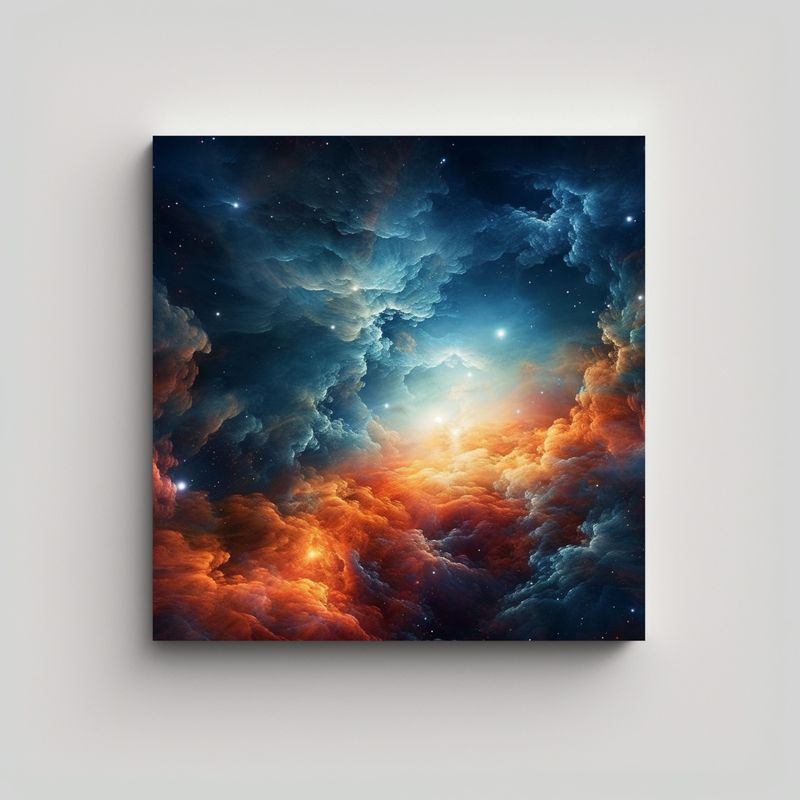 GENERICO - Pintura De Arte En Tela Juvenil Espacio Cielo 50x50 Cm