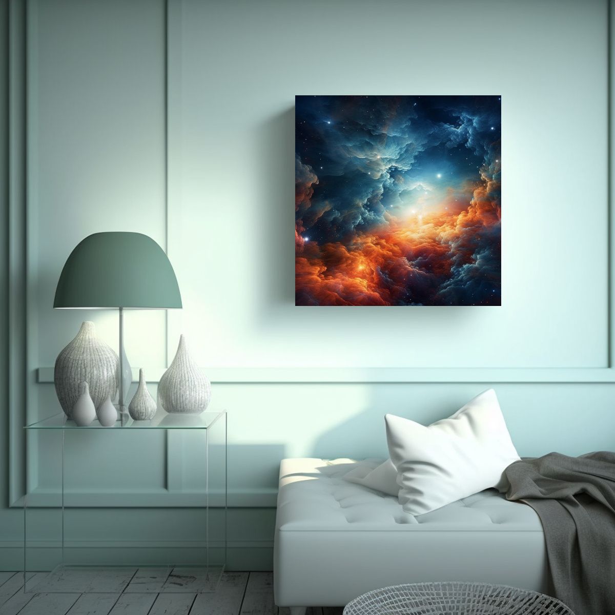 GENERICO - Pintura De Arte En Tela Juvenil Espacio Cielo 50x50 Cm