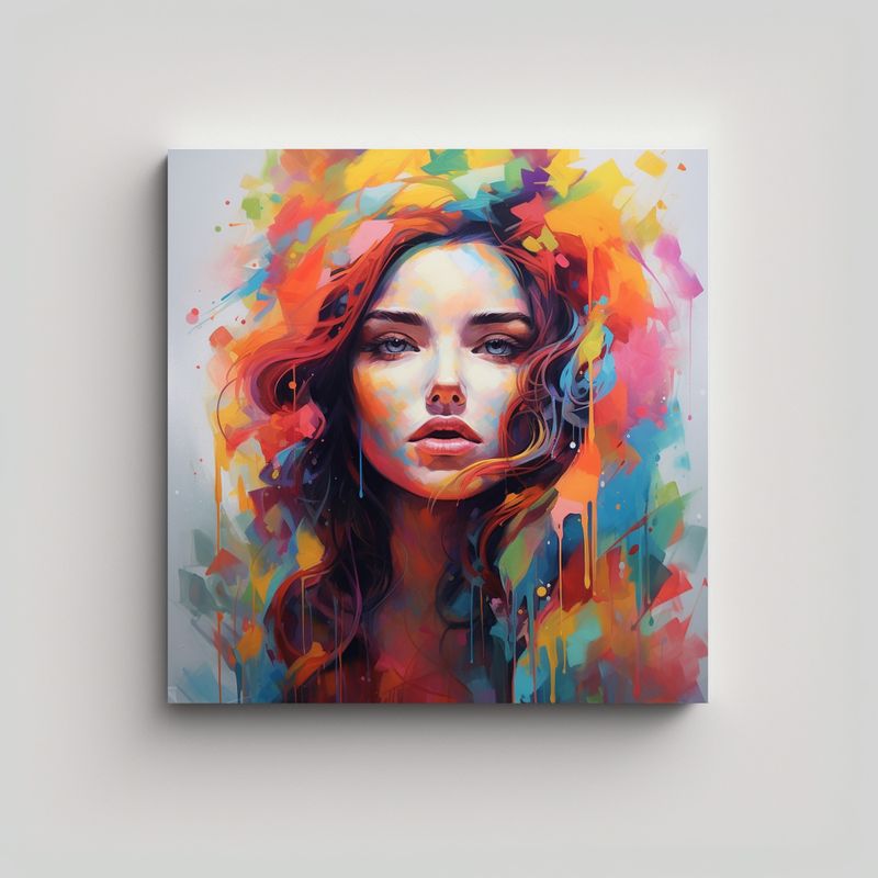 GENERICO - Pinturas Decorativas Con Colores Vivos En Bastidor 90x90 Cm