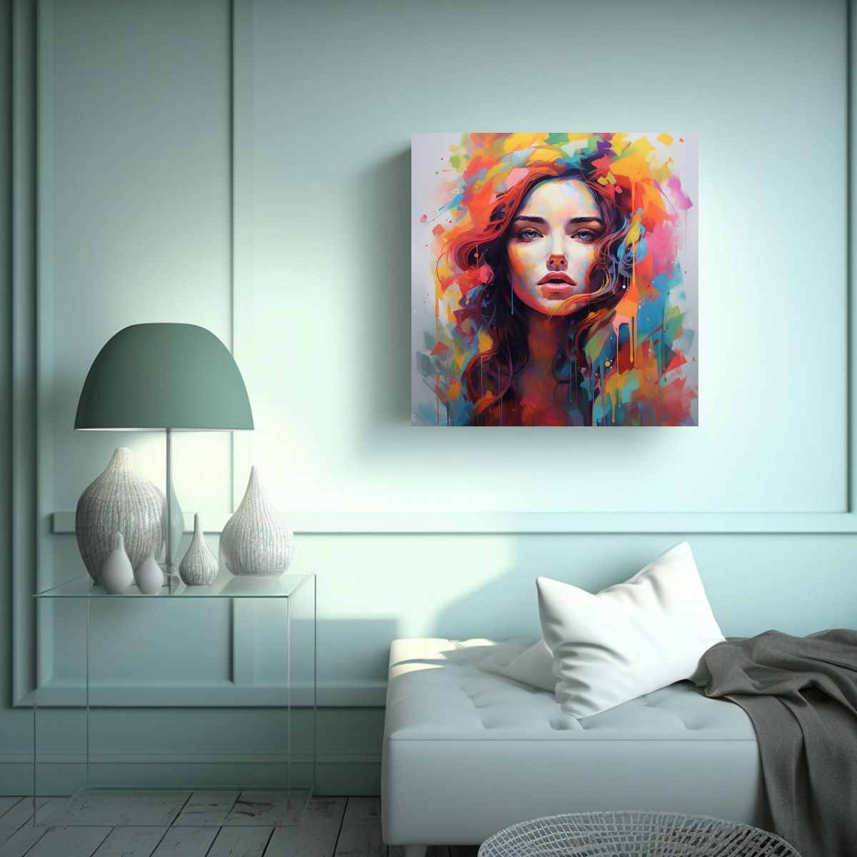 GENERICO - Pinturas Decorativas Con Colores Vivos En Bastidor 70x70 Cm