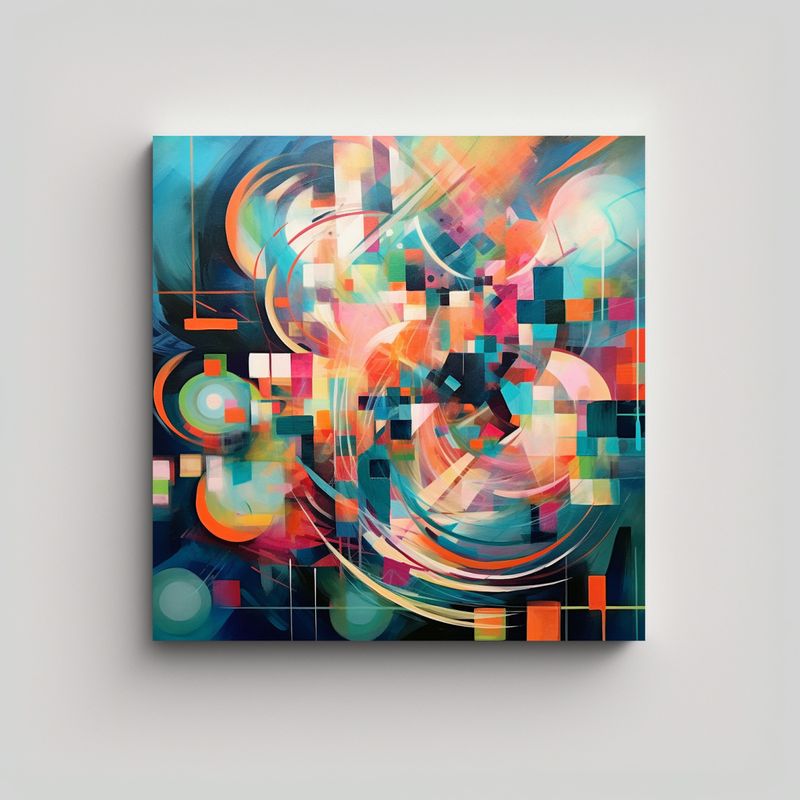GENERICO - Pinturas Abstractas Arte Tonos Vitalidad: 80x80 Cm