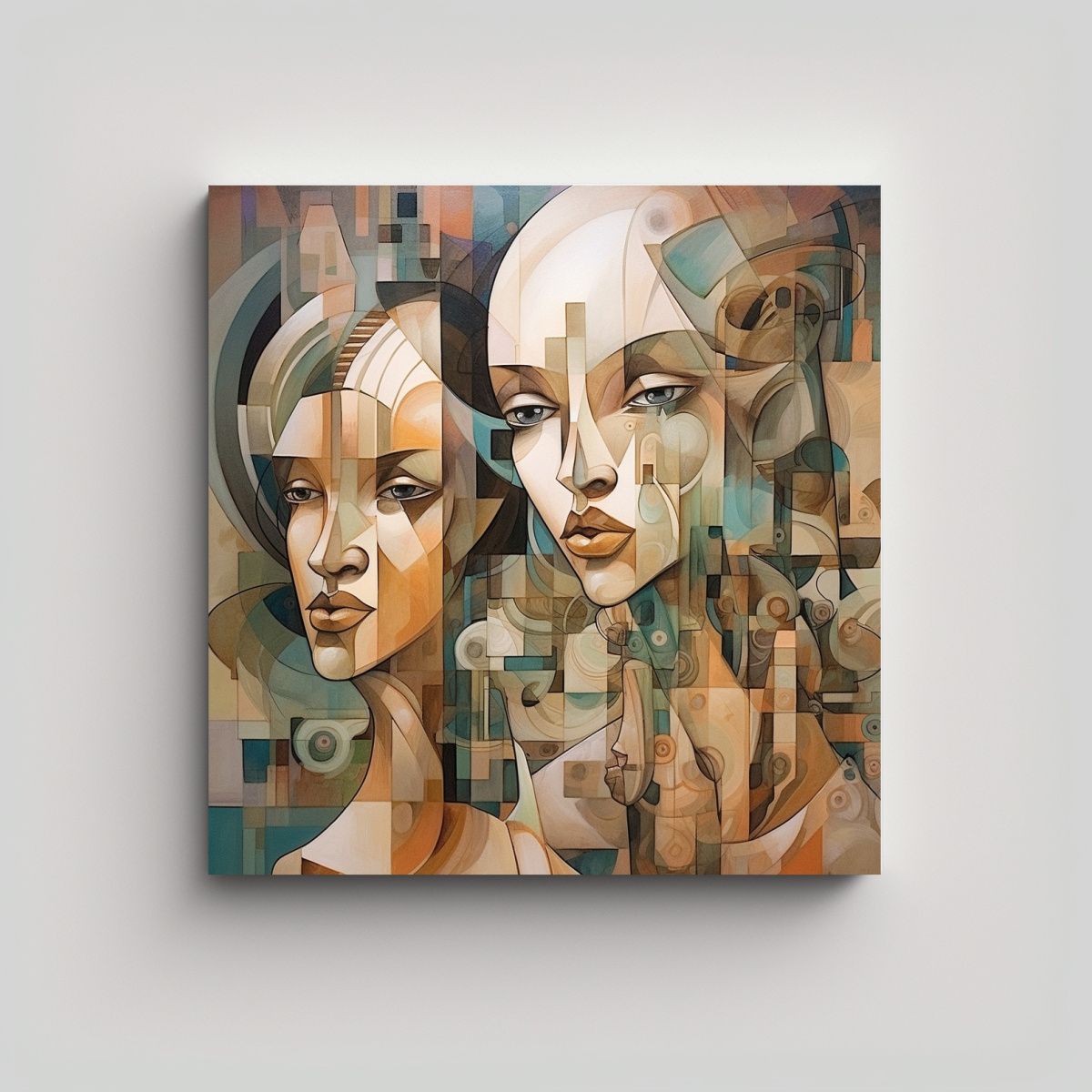 GENERICO - Cuadro Inspirador Hogar Deco Jimenez Cubismo 80x80 Cm