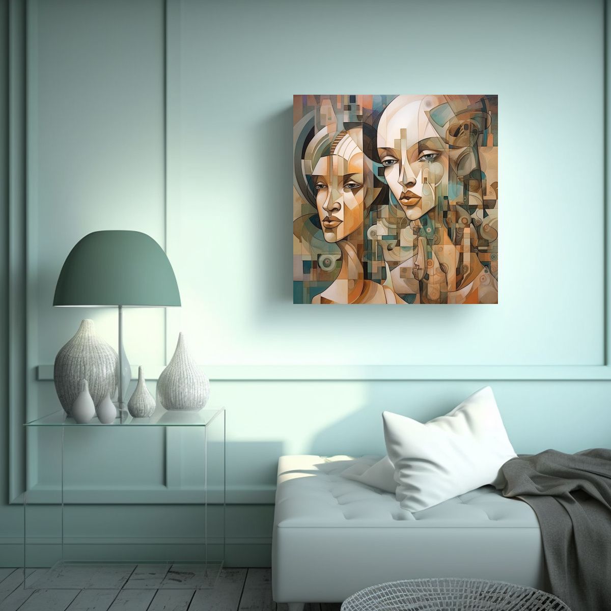 GENERICO - Cuadro Inspirador Hogar Deco Jimenez Cubismo 80x80 Cm