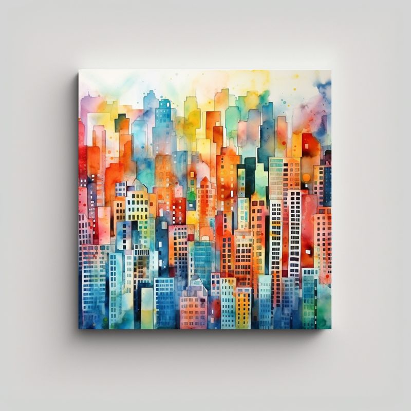 GENERICO - Pinturas Decorativas Abstractas De La Ciudad En 70x70 Cm