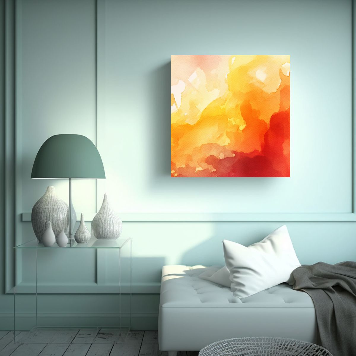 GENERICO - Pintura Abstracta En Bastidor De Tela En Colores 70x70 Cm