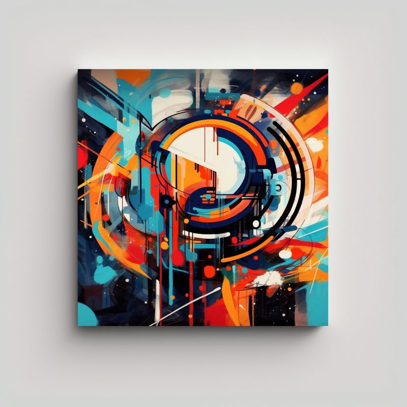 GENERICO - Cuadro Acuarela Fantasía Graffiti Arte Abstracto 80x80 Cm