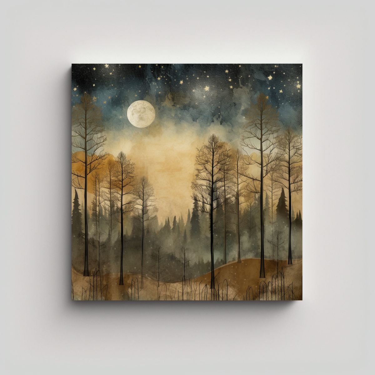 GENERICO - Bosque Hermoso Estilo Boho Con árboles Al 80x80 Cm