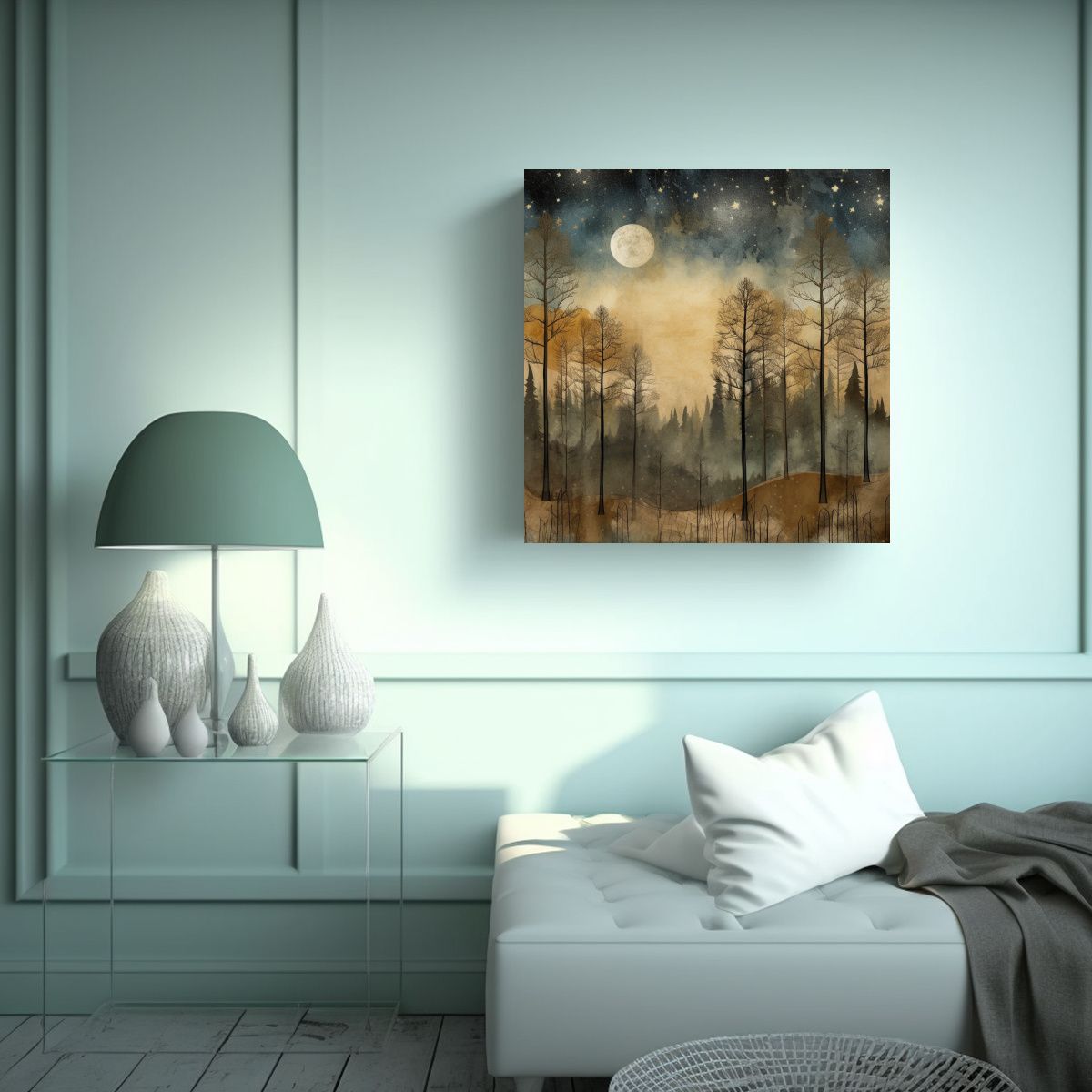 GENERICO - Bosque Hermoso Estilo Boho Con árboles Al 50x50 Cm