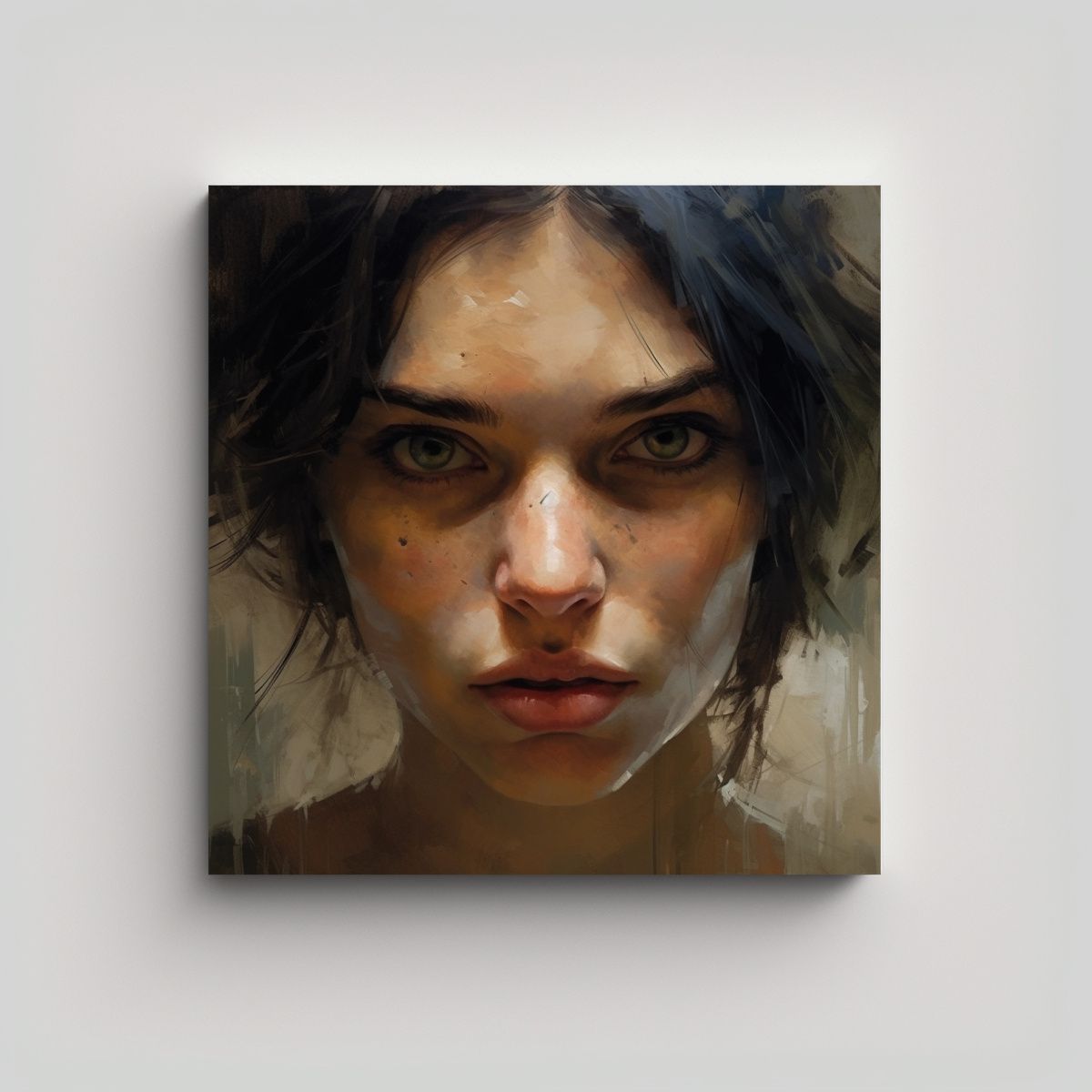 GENERICO - Cuadro Relieve Diseño Rostro Intenso De Mujer 80x80 Cm